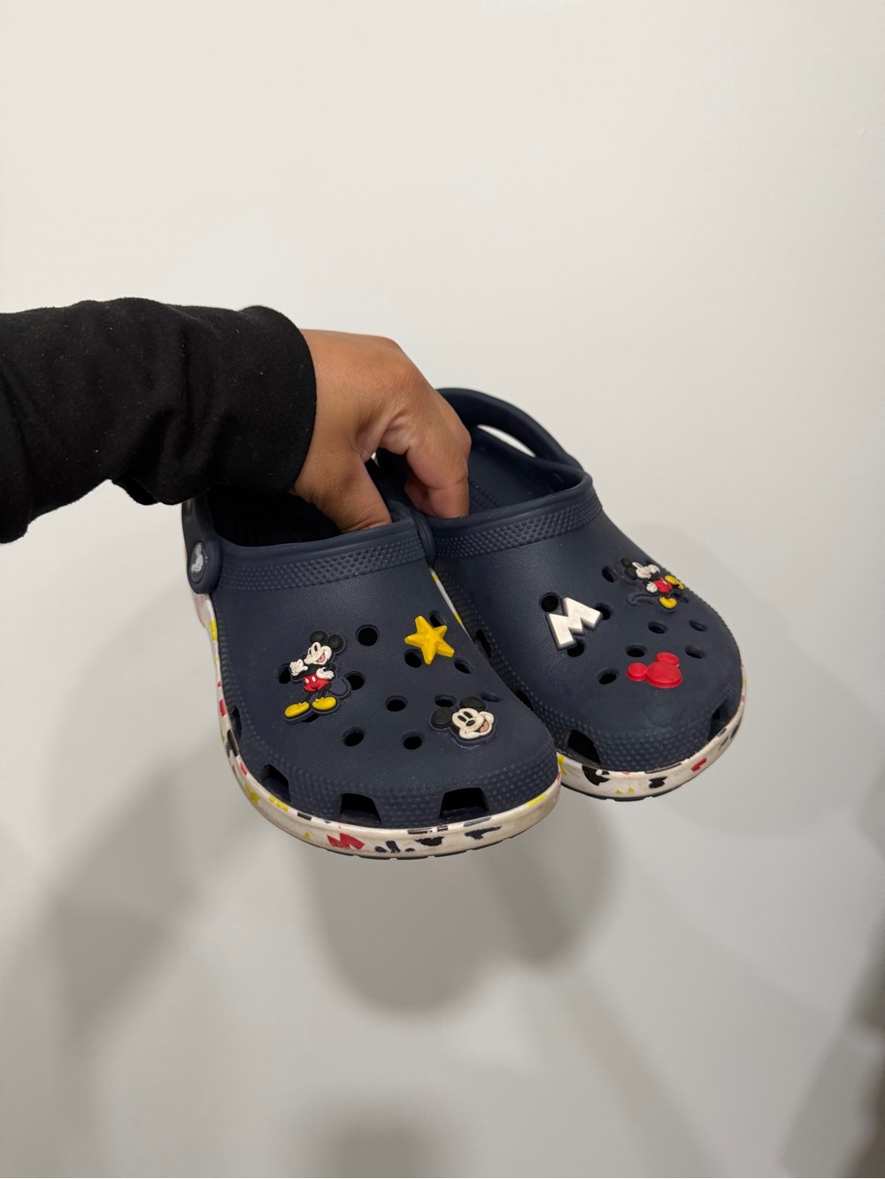 CROCS Kids Navy Mickey Mouse Sandals with Character Jibbitz